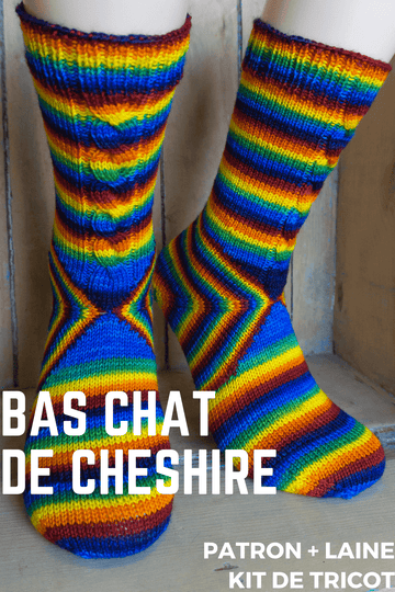 The Cheshire Cat Socks Knitting Kit - Les Laines Biscotte Yarns