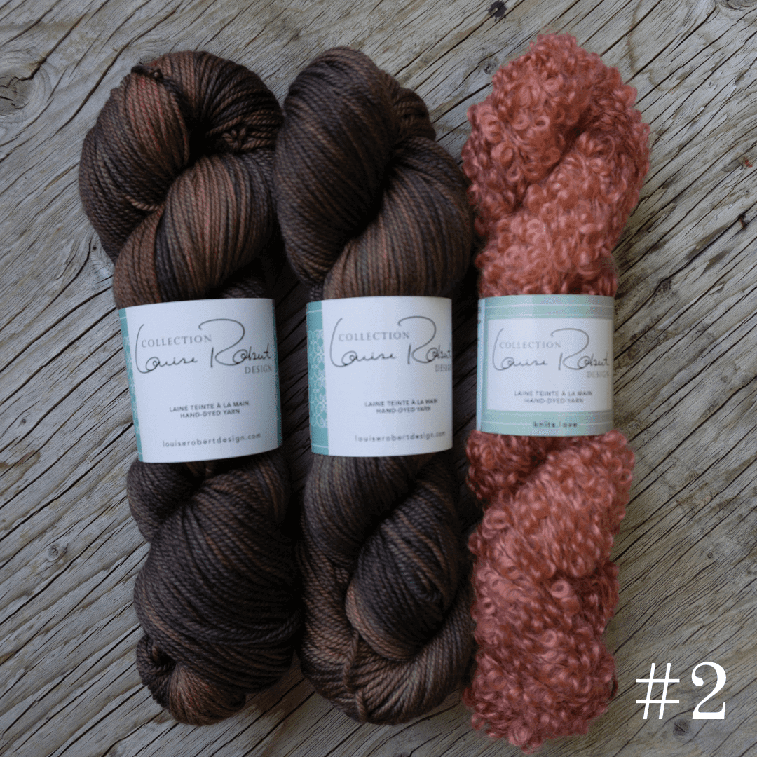 Knitting kit for the shawl Boucles à l'Horizon - Les Laines Biscotte Yarns