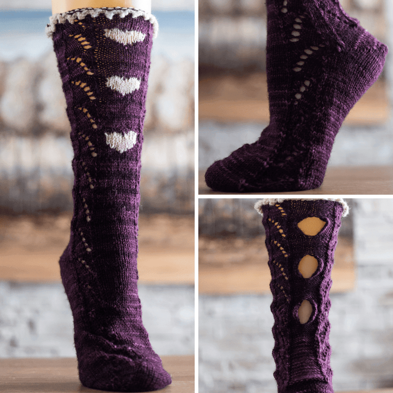 Sock pattern "Three of Hearts"