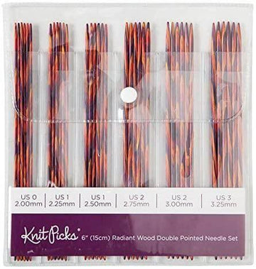 KNIT PICK - 6" (15cm) Radiant Wood Double Pointed Needle Set - Les Laines Biscotte Yarns