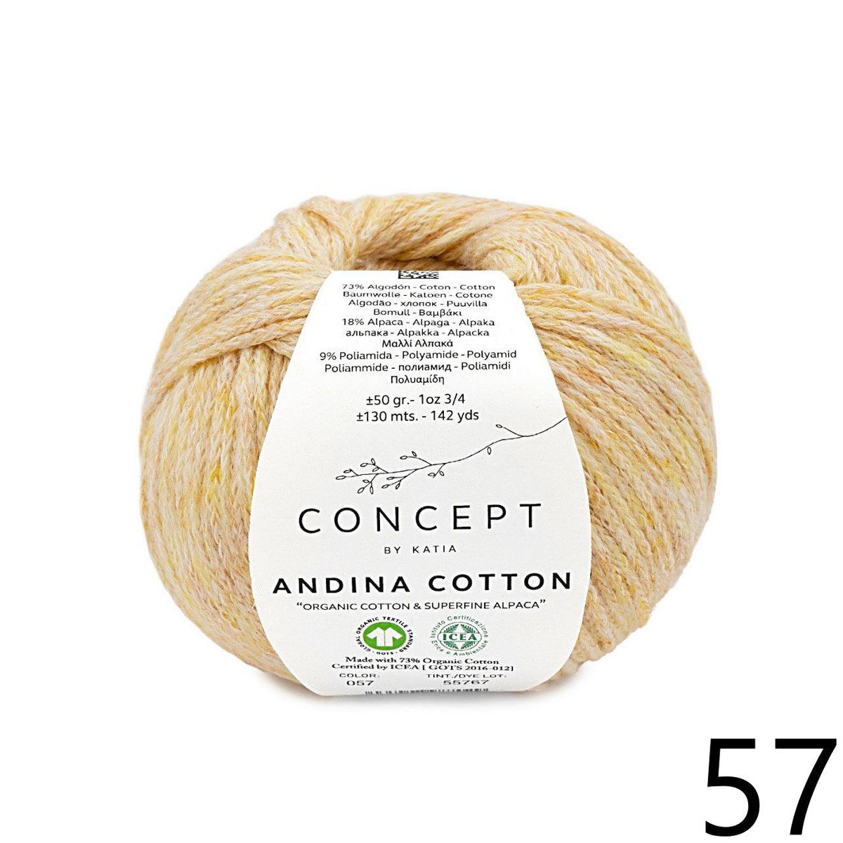 Andina Cotton - KATIA - DISC - Les Laines Biscotte Yarns