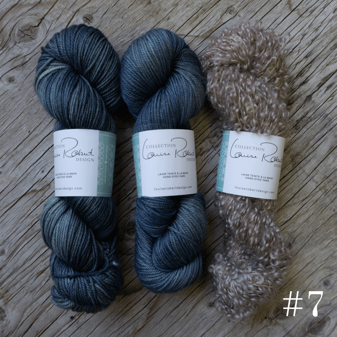 Knitting kit for the shawl Boucles à l'Horizon - Les Laines Biscotte Yarns