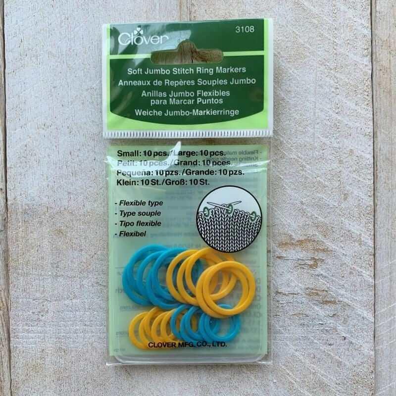 Clover circular stitch markers (jumbo) - Les Laines Biscotte Yarns