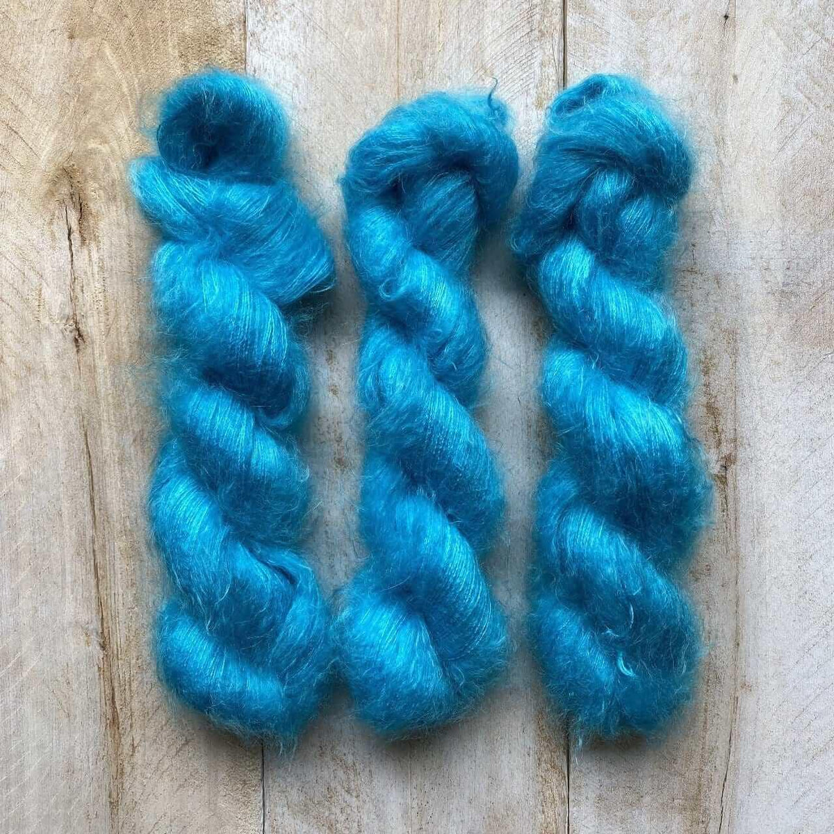 Hand-dyed kid mohair & silk HERMIONE AQUA