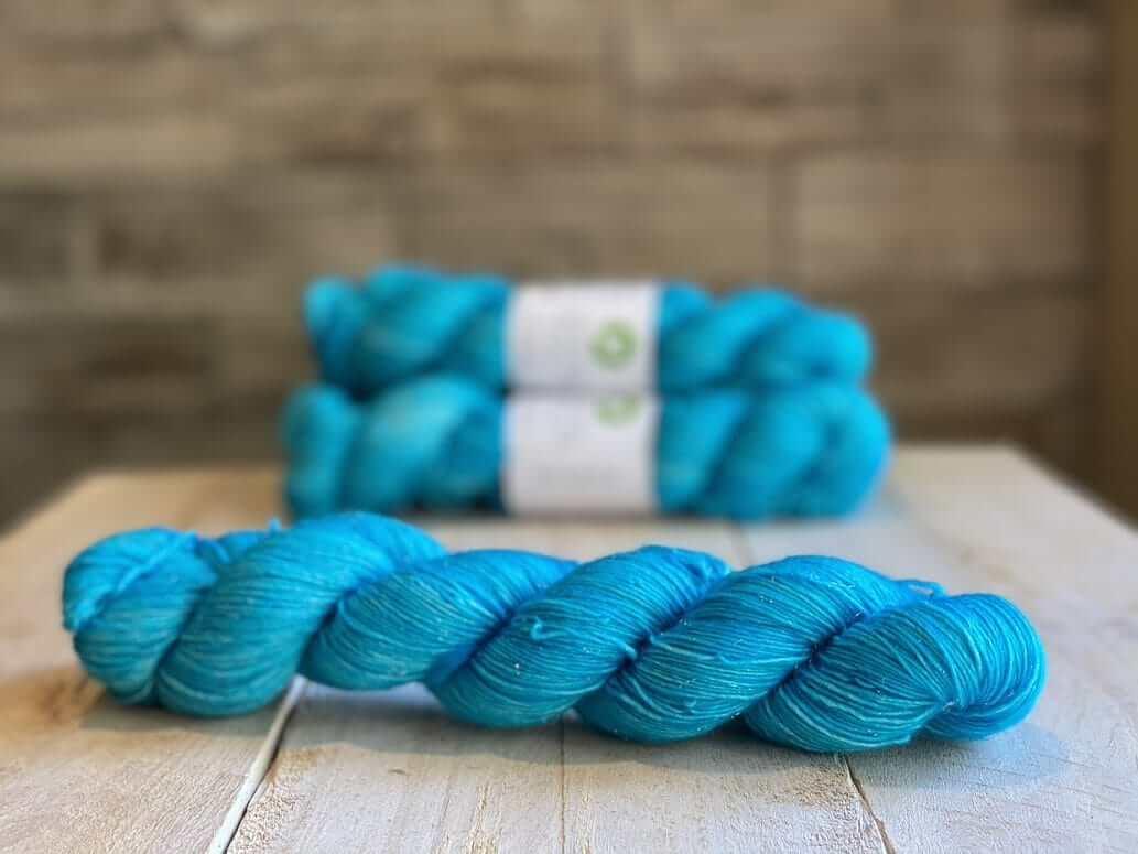 Merino and stellina fingering weight yarn FIZWIZBIZ AQUA