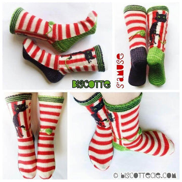 Knitting pattern - Biscotte Socks Having a Good Time