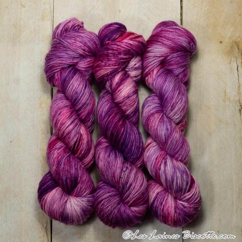 Hand-dyed yarn DK PURE BLACKBERRY SMOOTHIE DK weight yarn