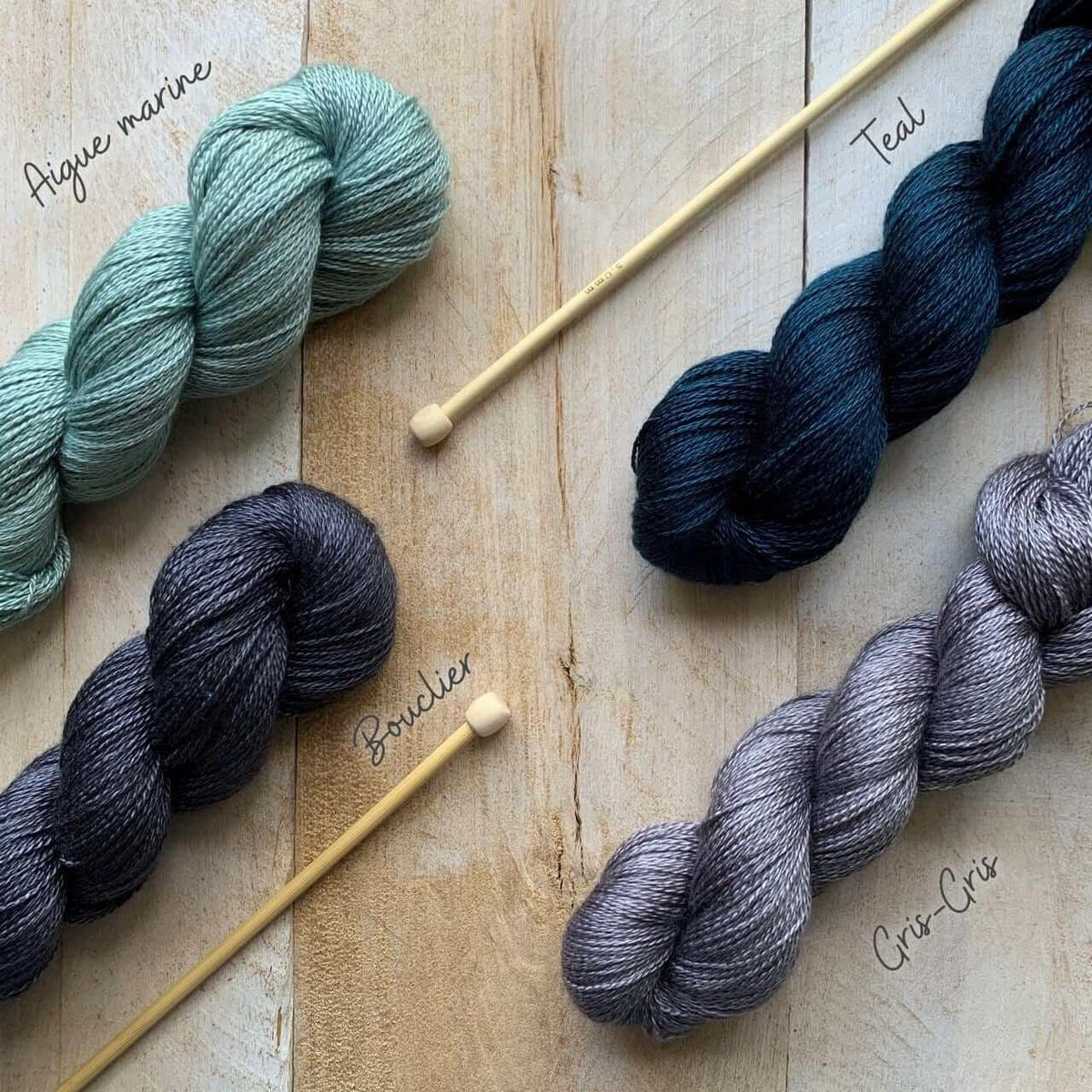 Hand-dyed CASHSILK TEAL lace yarn