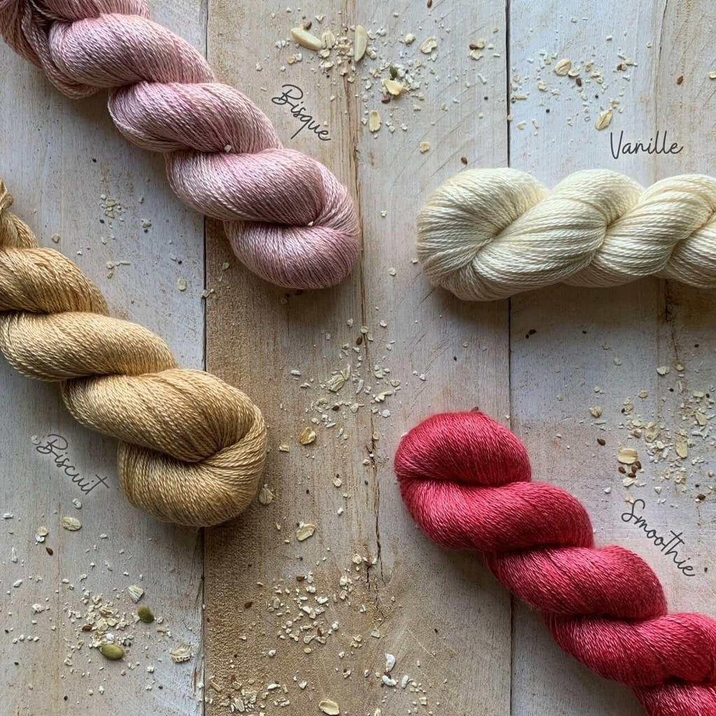 Hand-dyed CASHSILK VANILLE lace yarn