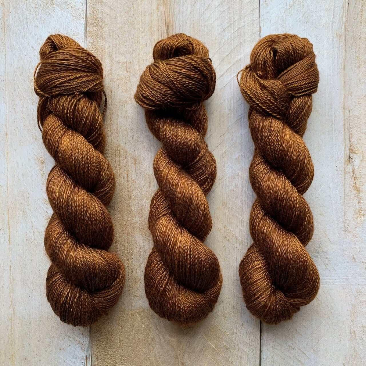 Hand-dyed CASHSILK CARAMEL lace yarn