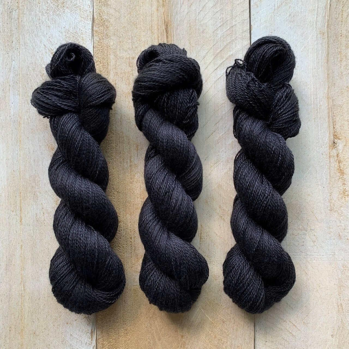 Hand-dyed CASHSILK CHARBON lace yarn