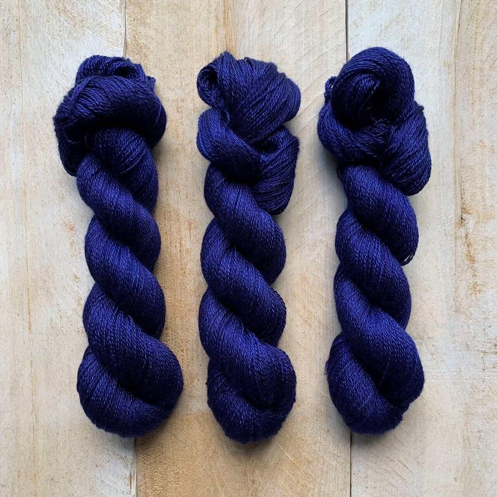 Hand-dyed CASHSILK DENIM lace yarn
