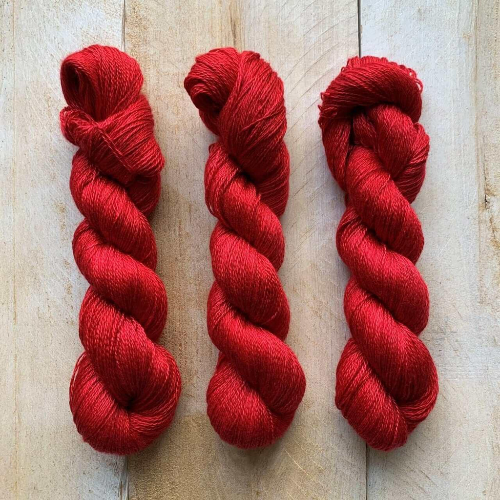 Hand-dyed CASHSILK PASSION lace yarn
