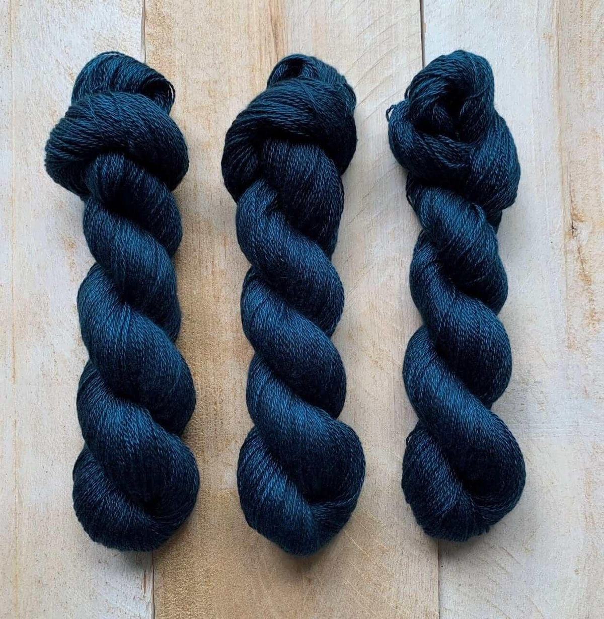 Hand-dyed CASHSILK TEAL lace yarn