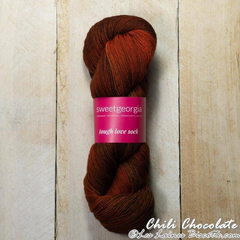 Sweet Georgia - Tough Love Sock - Color: Chili Chocolate