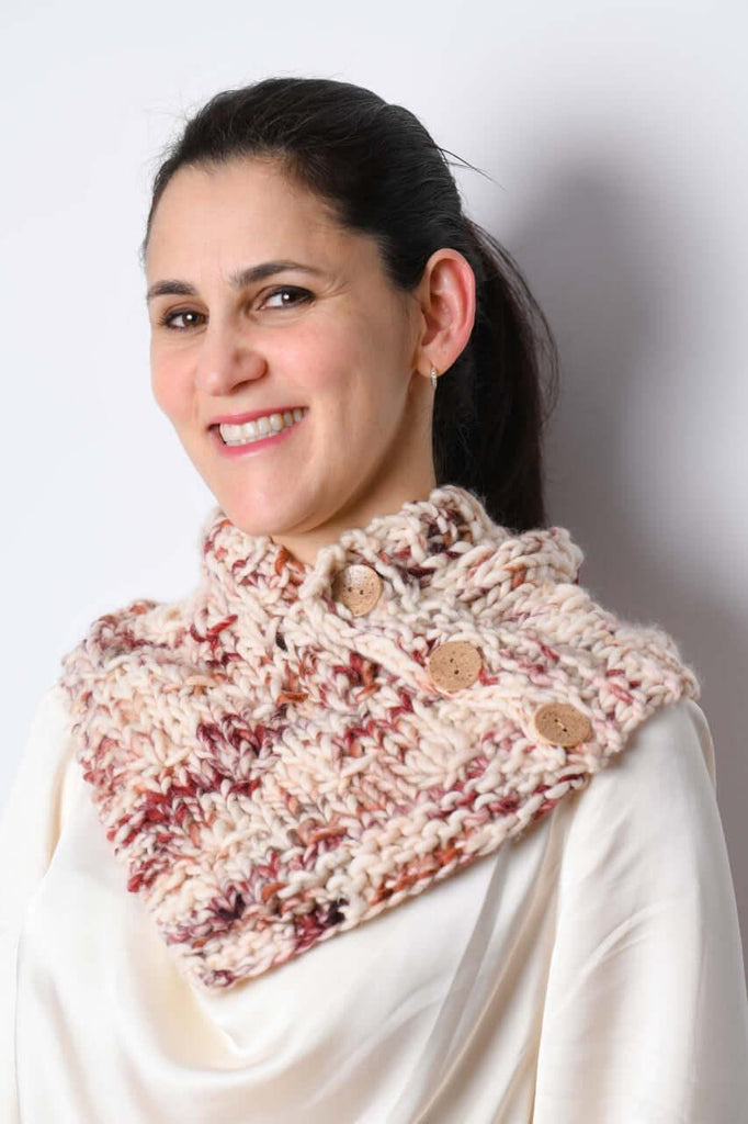 Cache col pour femme en laine tricot - HERMAN - 3310