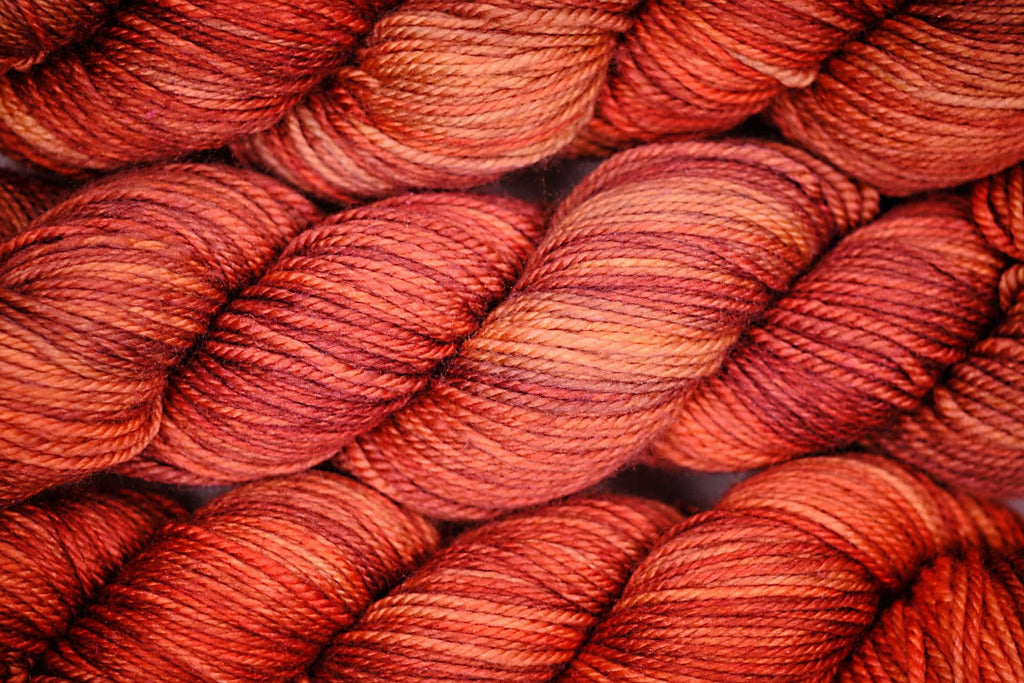 Hand-dyed yarn DK PURE RED TIGER DK weight yarn