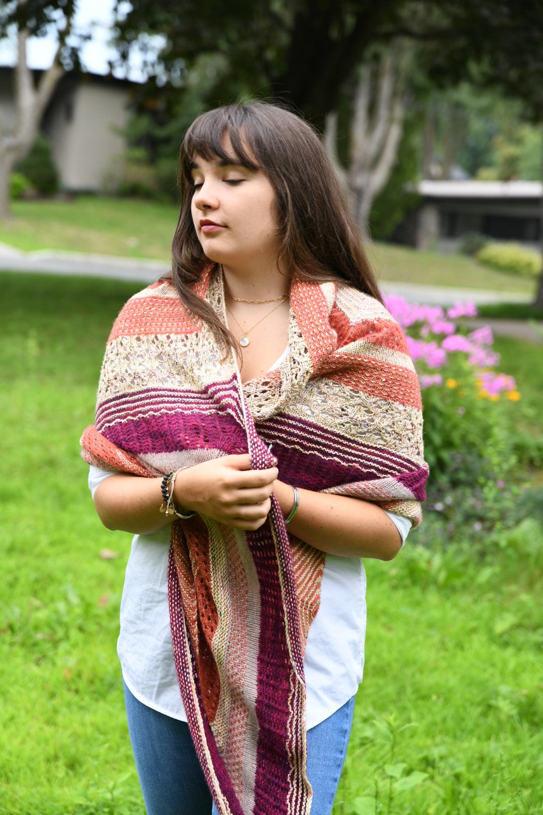 Les Ailes d'un ange shawl - KNITTING PATTERN - Les Laines Biscotte Yarns