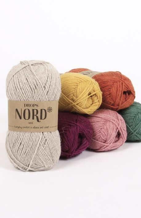 Drops Nord - Color: 1-Off white, 2-Black, 3-Pearl grey, 4-Light grey, 5-Grey, 6-Dark grey, 7-Light beige, 8-Fog, 9-Deep ocean, 10-Lemongrass, 11-Rust, 12-Powder pink, 13-Old pink, 14-Red, 15-Navy blue, 16-Jeans blue, 17-Plum, 18-Goldenrod, 19-Forest green, 20-Blush, 21-Rouge Brique