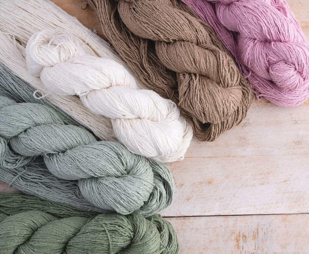 Soft Silk - BC Garn - Color: # 01 - Snow White, # 06 - Baby Pink, # 11 - Mist, # 17 - Stonewash, # 22 - Pastel Green, # 44 - Creme Brown
