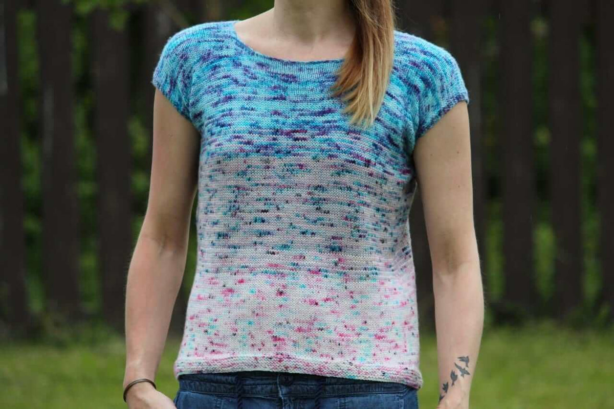 Faded Frenzy Tee Free Knitting Pattern