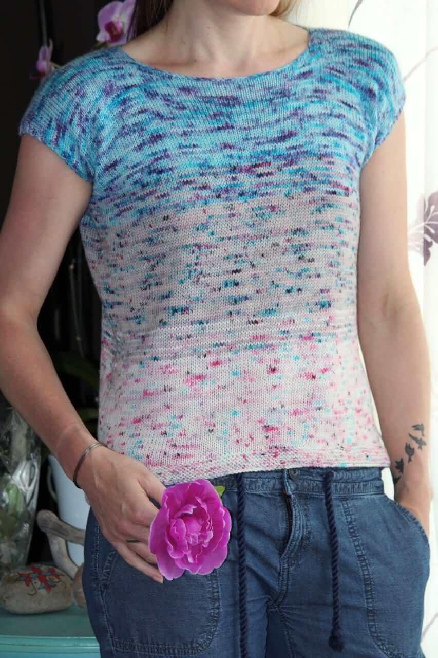 Faded Frenzy Tee Free Knitting Pattern