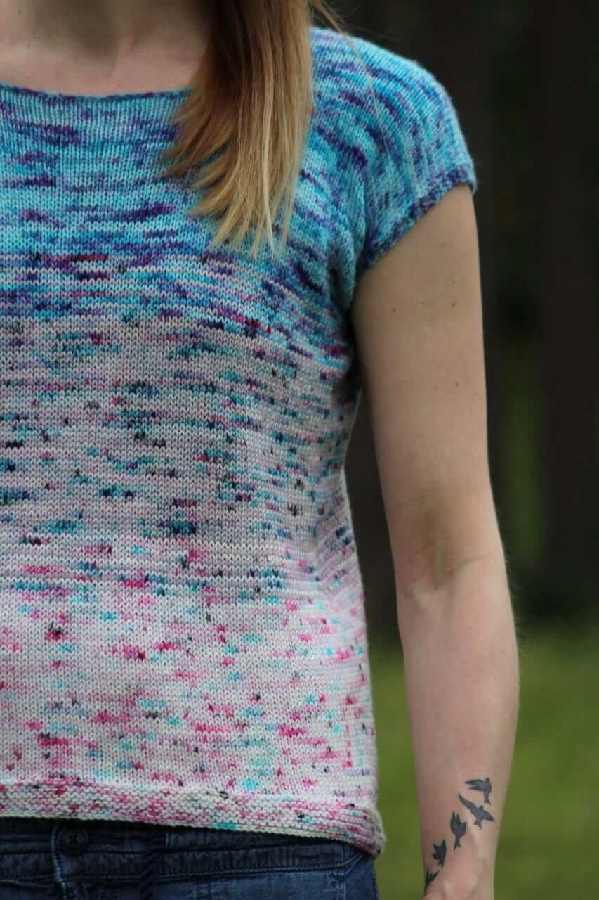 Faded Frenzy Tee Free Knitting Pattern