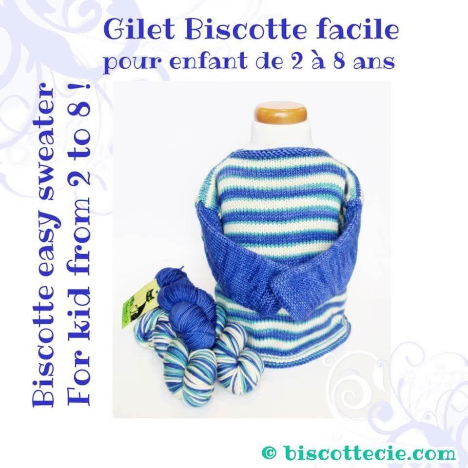 Biscotte'' vest pattern - Easy for children from 2 to 8 years old