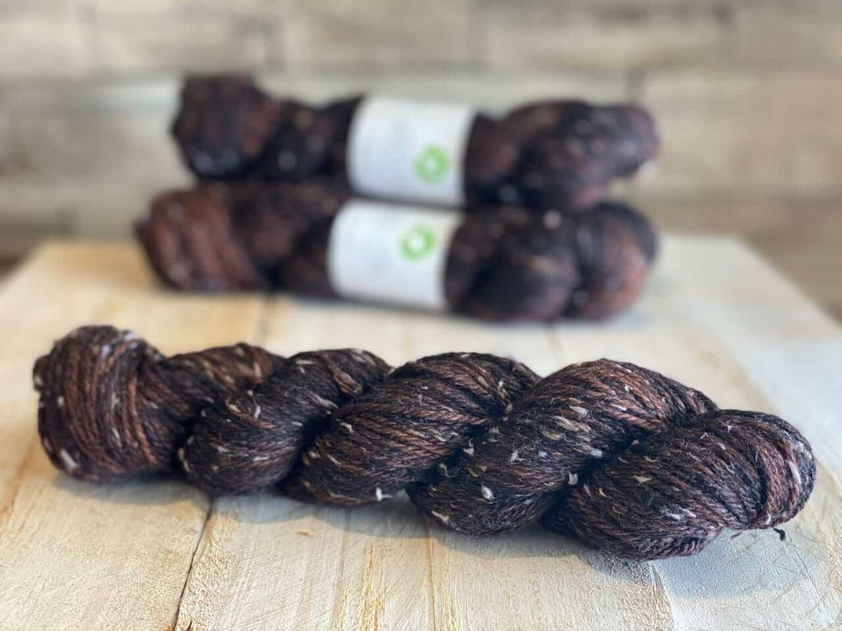 Hand-dyed tweed yarn HAGRID CHOCOLAT