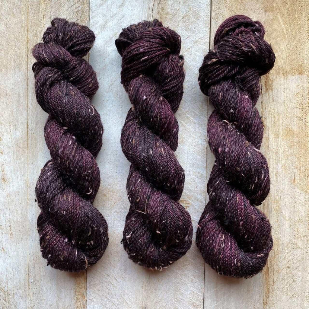 Hand-dyed tweed yarn HAGRID PRUNEAU