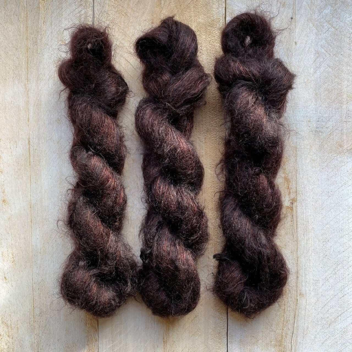 Hand-dyed kid mohair & silk HERMIONE CHOCOLAT