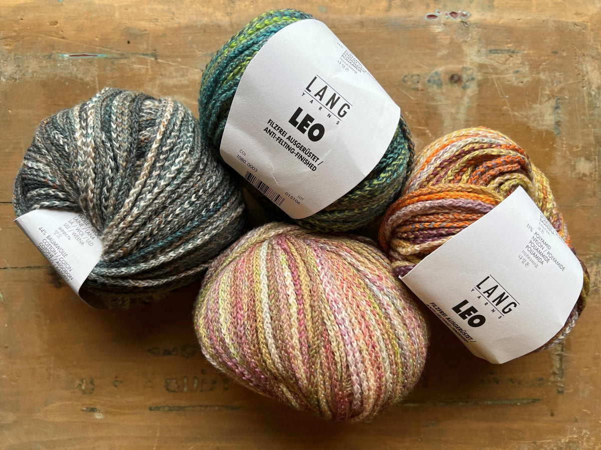 LEO - Lang Yarns - Color: #01 - Blossom, #02 - Horizon, #03 - Ocean, #04 - Allsorts, #05 - Cactus, #06 - Deep Sea, #07 - Concrete, #08 - Tiger Lilly