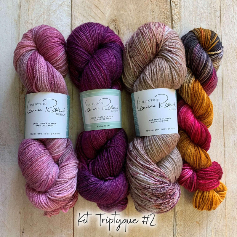 Knitting kit - Triptyque shawl - Les Laines Biscotte Yarns