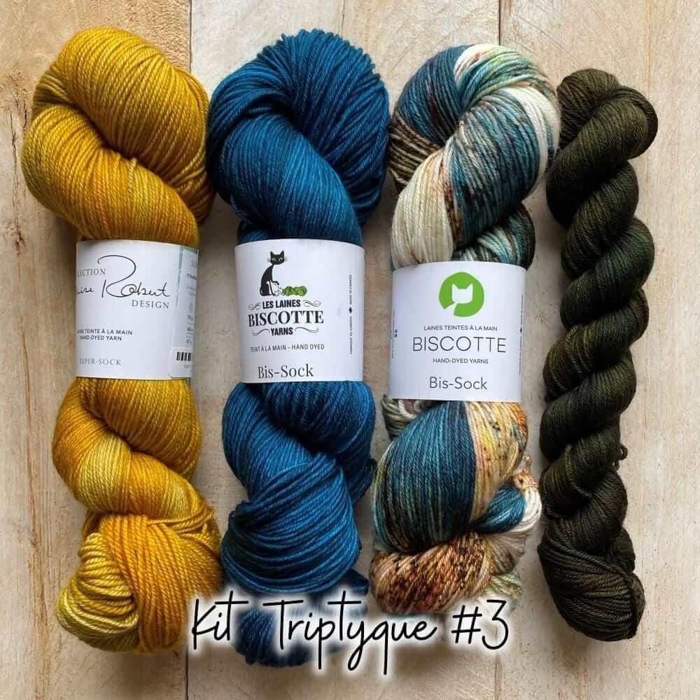 Knitting kit - Triptyque shawl - Les Laines Biscotte Yarns