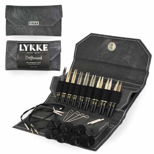 Set Interchangeable needles LYKKE - 3.5" Driftwood Gray Denim - Les Laines Biscotte Yarns