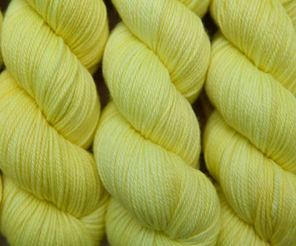 Hand-dyed yarn DK PURE LEMON MERINGUE DK weight yarn
