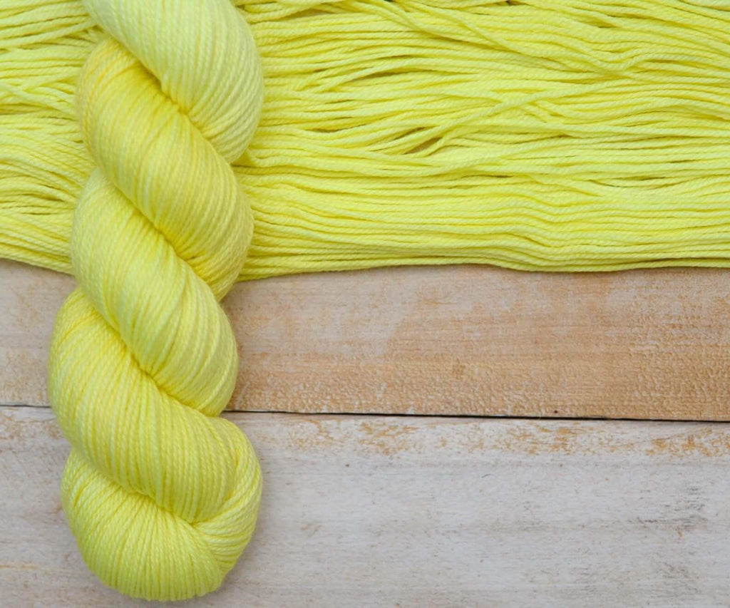 Hand-dyed yarn DK PURE LEMON MERINGUE DK weight yarn