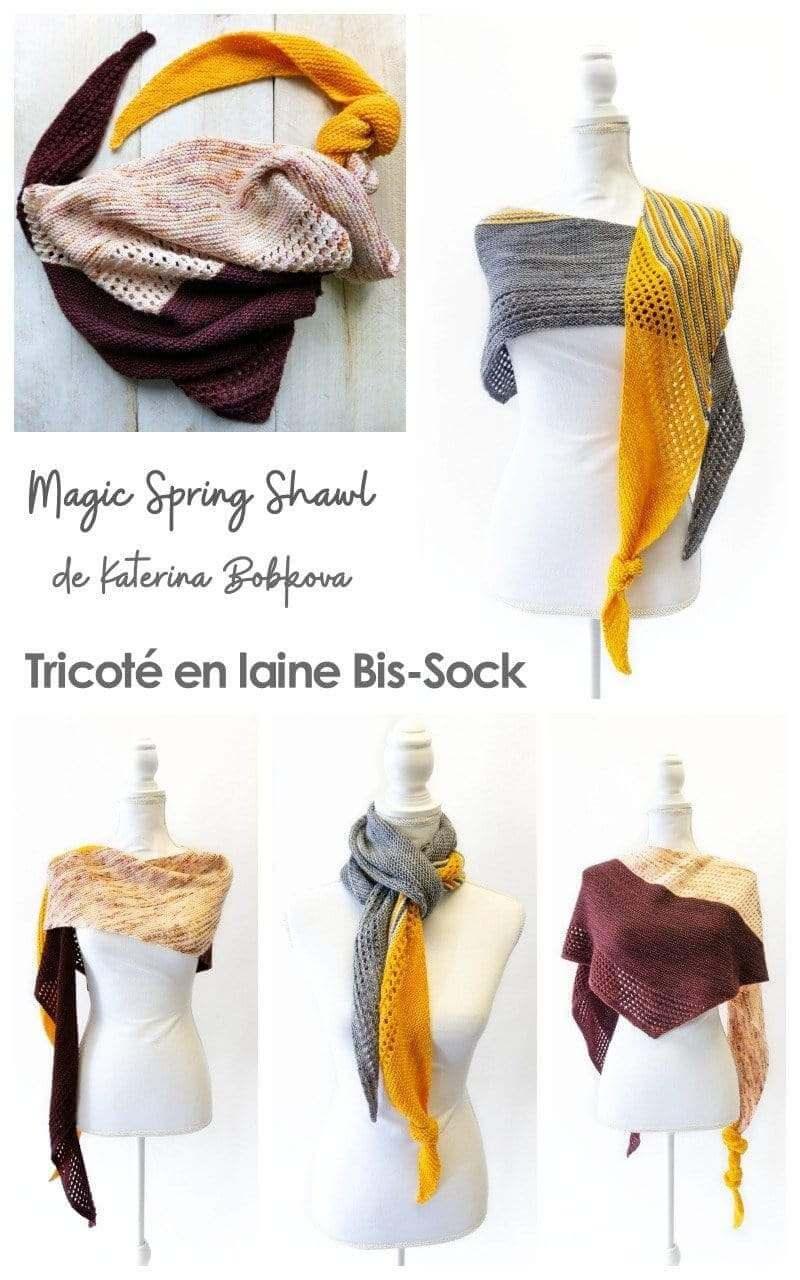 MAGIC SPRING SHAWL knitting kit by Katerina Bobkova - Les Laines Biscotte Yarns