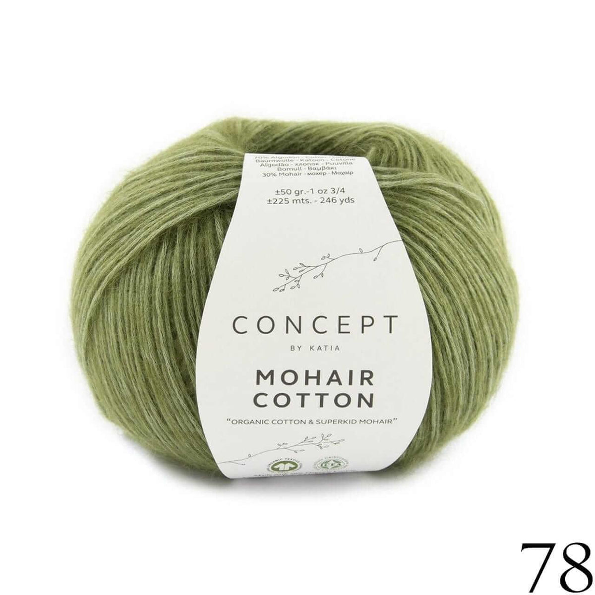 Katia Concept - Mohair Cotton - Color: # 78 - Vert Réséda