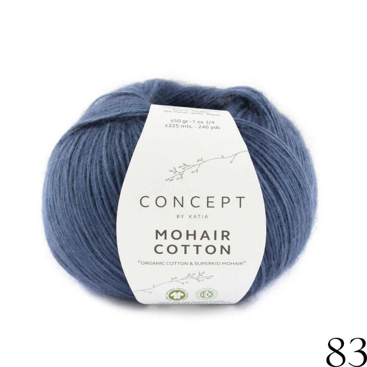 Katia Concept - Mohair Cotton - Color: # 83 - Bleu Saphir