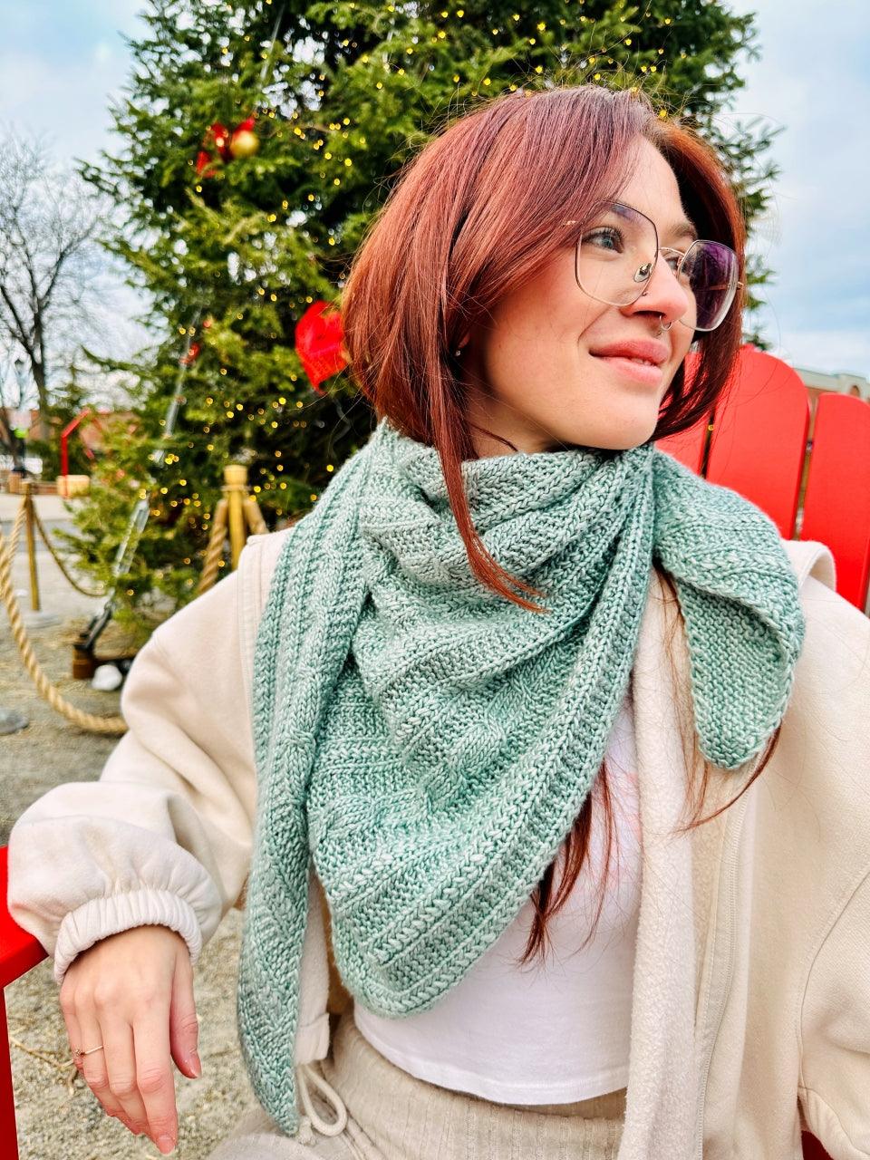 Nouvelle Twist Shawl Pattern - Les Laines Biscotte Yarns