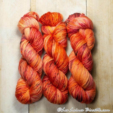Hand-dyed yarn DK PURE ORANGE SANGUINE DK weight yarn