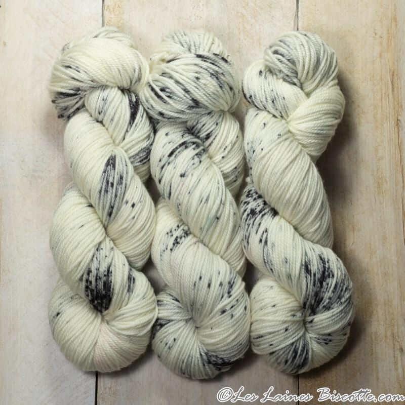 Hand-dyed yarn DK PURE SALT & PEPPER DK weight yarn