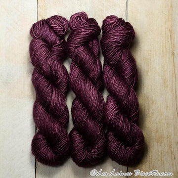 Merino & silk hand-dyed yarn ALBUS PRUNEAU