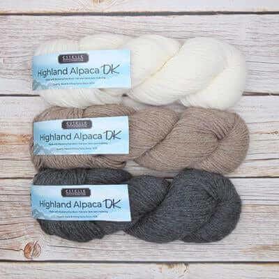 Highland Alpaca Dk - Estelle - Color: 201 - Natural, 202 - Sand, 203 - Light Grey, 204 - Meridum Grey, 205 - Charcoal, 206 - Black, 207 - Merlot, 208 - Red, 209 - Brick, 210 - Gold, 211 - Rose, 213 - Violet, 215 - Denim, 217 - Turquoise, 218 - Lagoon, 219 - Moss, 220 - Olive