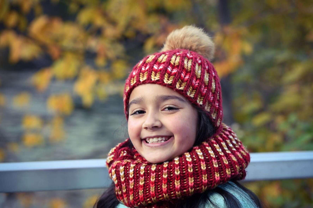 Free knitting pattern to make a hat and a cowl - The Brioche Kit