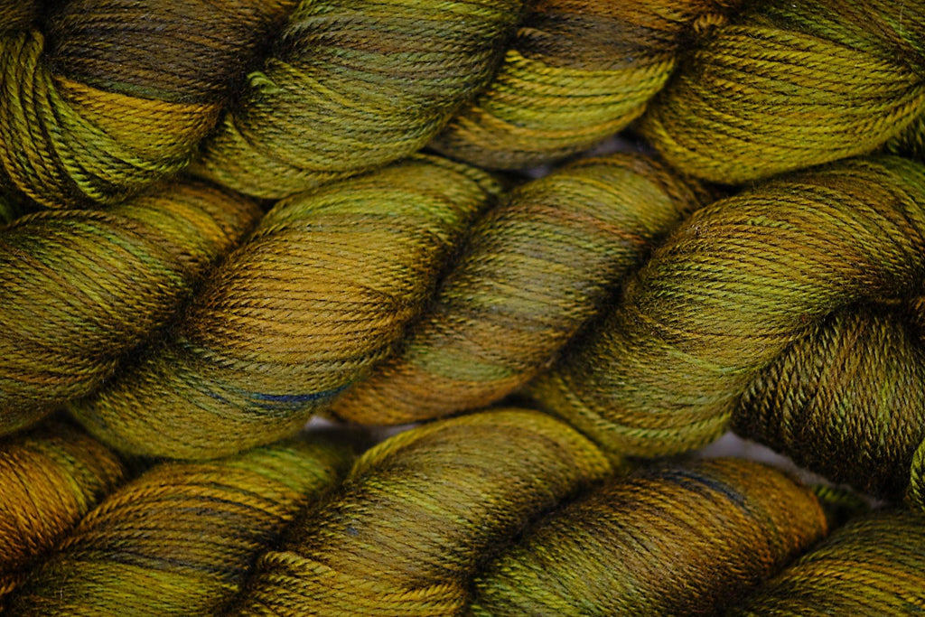Hand-dyed SUPER SOCK GREEN GROWS yarn