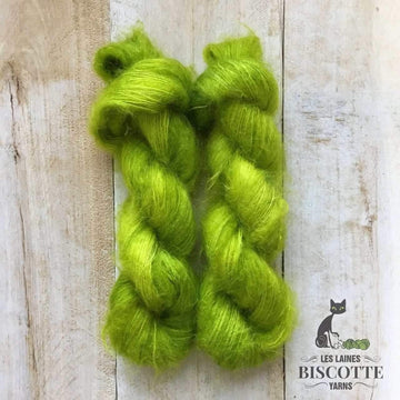 Hand-dyed kid mohair & silk HERMIONE LIMETTE