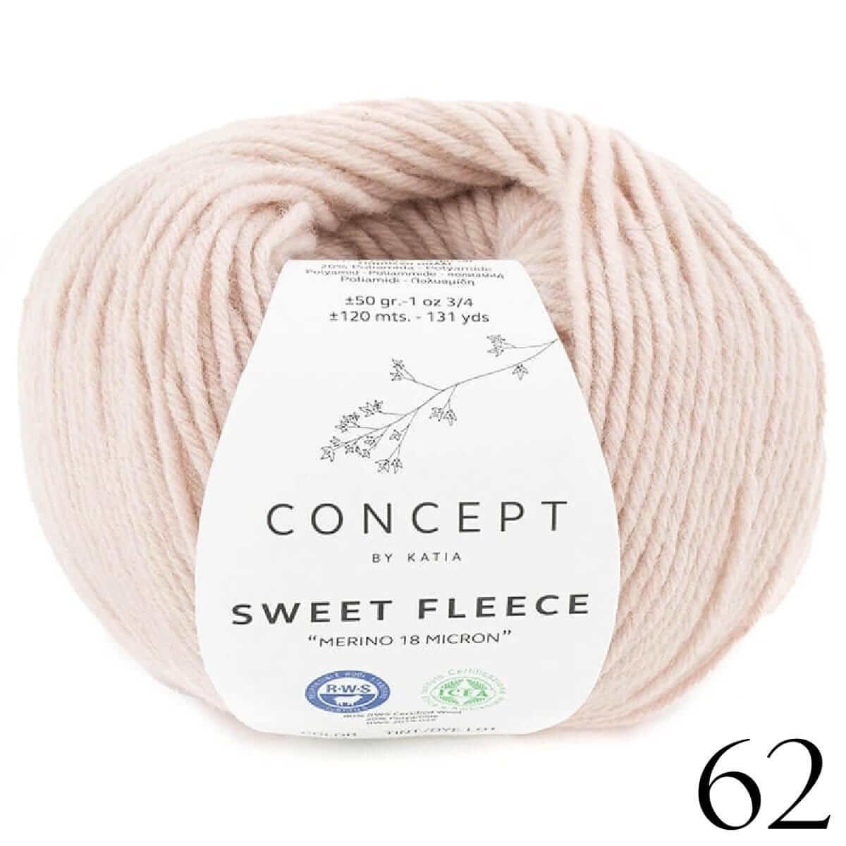 Katia Concept - Sweet Fleece - Color: 62 - Rosé