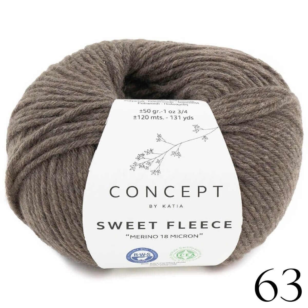 Katia Concept - Sweet Fleece - Color: 63 - Brun Fauve